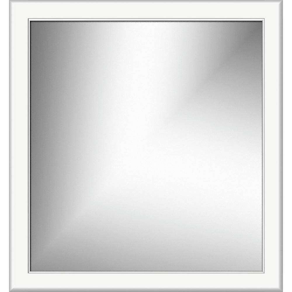 Strasser Woodenworks 30 X .75 X 32 Framed Mirror Non-Bev Round Sat White