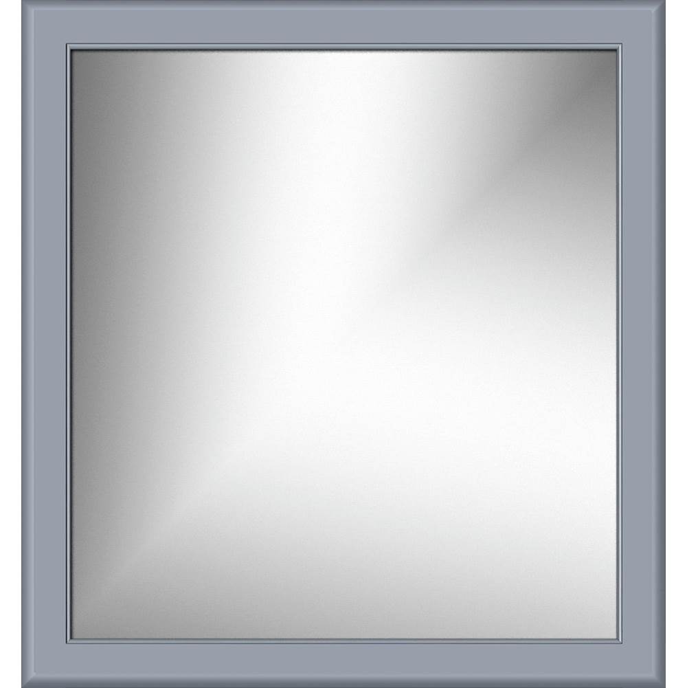 Strasser Woodenworks 30 X .75 X 32 Framed Mirror Non-Bev Round Sat Silver