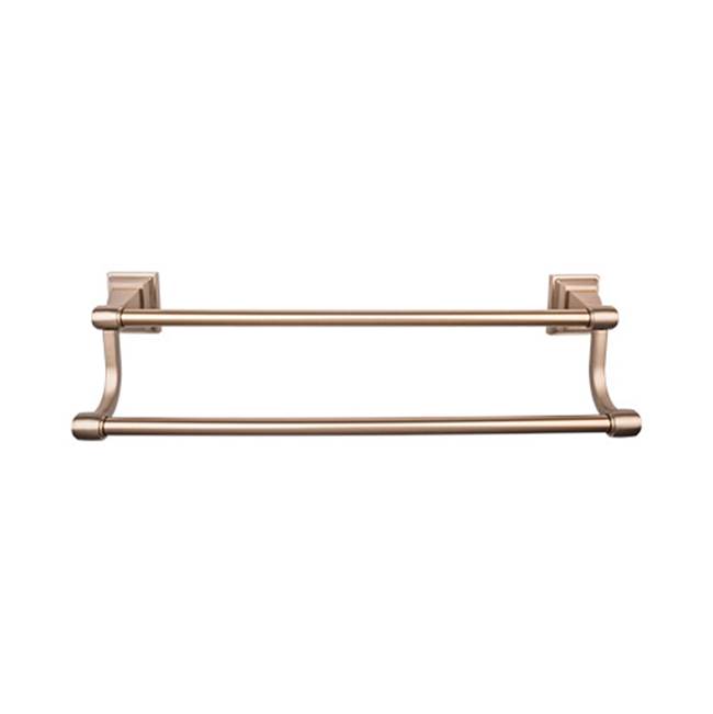 Top Knobs Stratton Bath Towel Bar 18 Inch Double Brushed Bronze