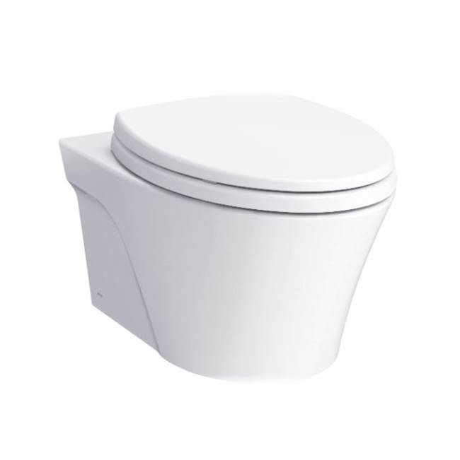 TOTO AP WASHLET+ Ready Wall-Hung Elongated Toilet Bowl with Skirted Design and CEFIONTECT, Cotton White