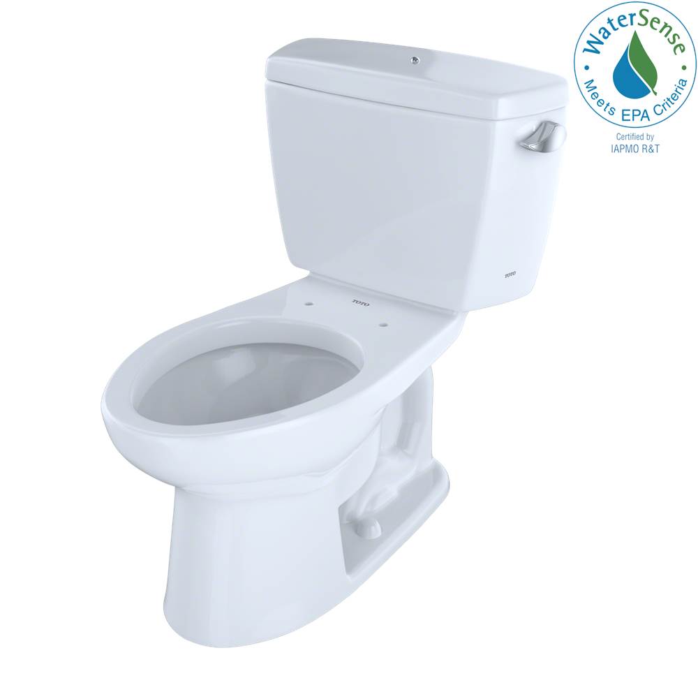 TOTO Eco Drake® Two-Piece Elongated 1.28 GPF ADA Compliant Toilet with Right Lever and Bolt Down Tank Lid, Cotton White