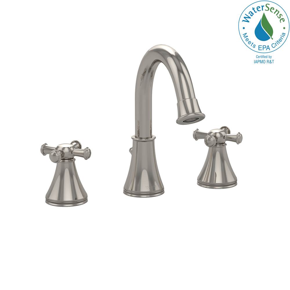 TOTO Toto® Vivian Alta® Two Cross Handle Widespread 1.2 Gpm Bathroom Sink Faucet, Polished Nickel