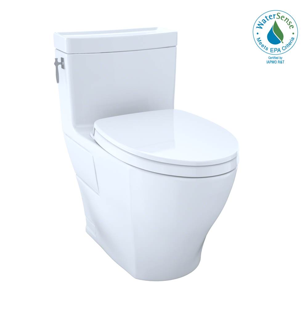 TOTO Toto Aimes Washlet+ One-Piece Elongated 1.28 Gpf Universal Height Skirted Toilet With Cefiontect, Cotton White