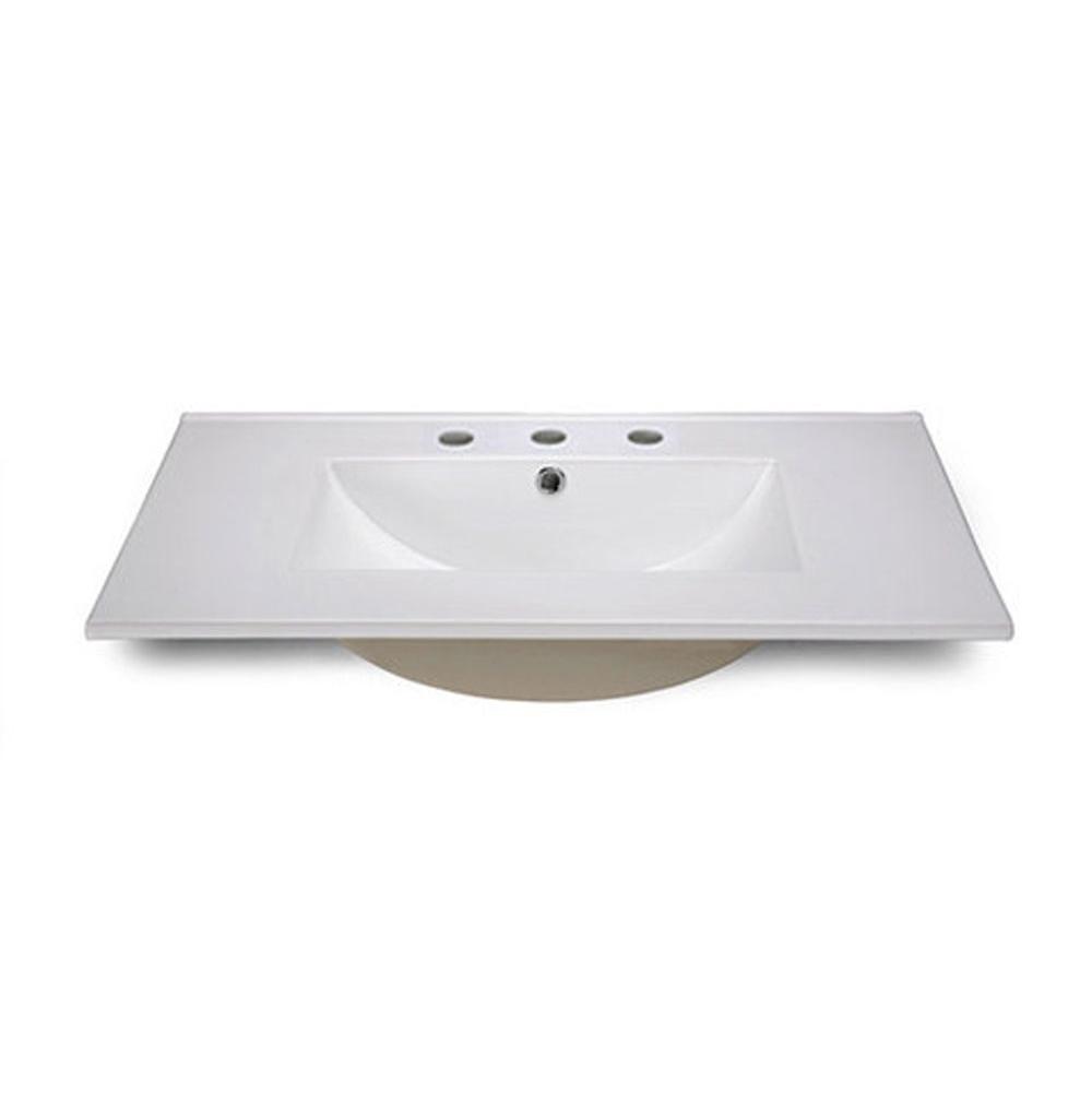 Ryvyr Ceramic Top - 31-inch Vitreous China with Rectangular Bowl - White (For 8-inch Widespread Faucet)